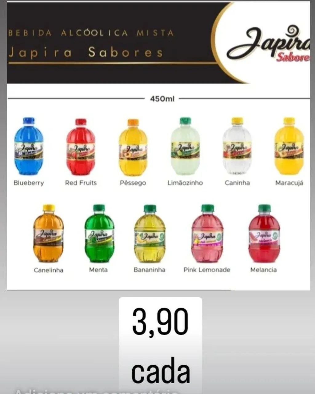 Bebida Alcoólica Japira 450ml - Vários Sabores (tipo corote)
