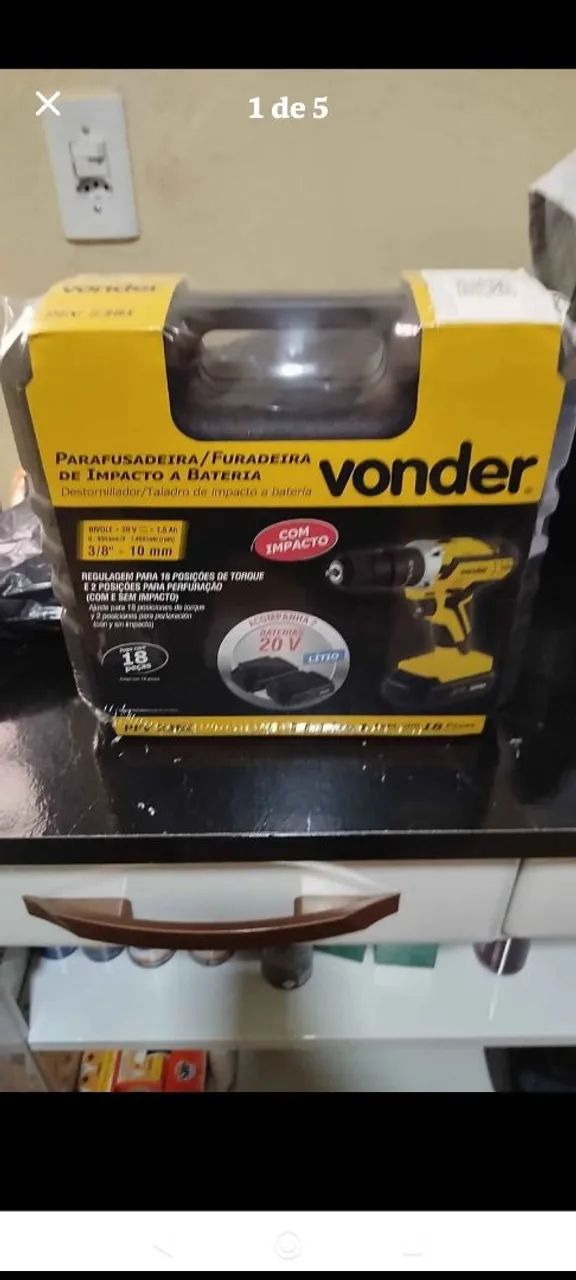 PARAFUSADEIRA / FURADEIRA 20V DE IMPACTO VONDER COM 2 BATERIAS NOVA LACRADA!