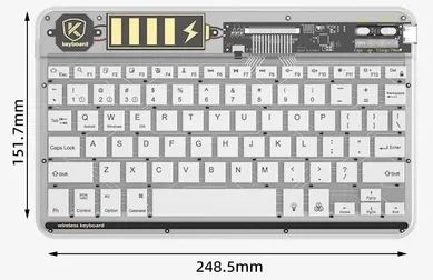 Produto NOVO e TESTADO - Kit Teclado/Mouse Bluetooth 5.3 RGB Transparente