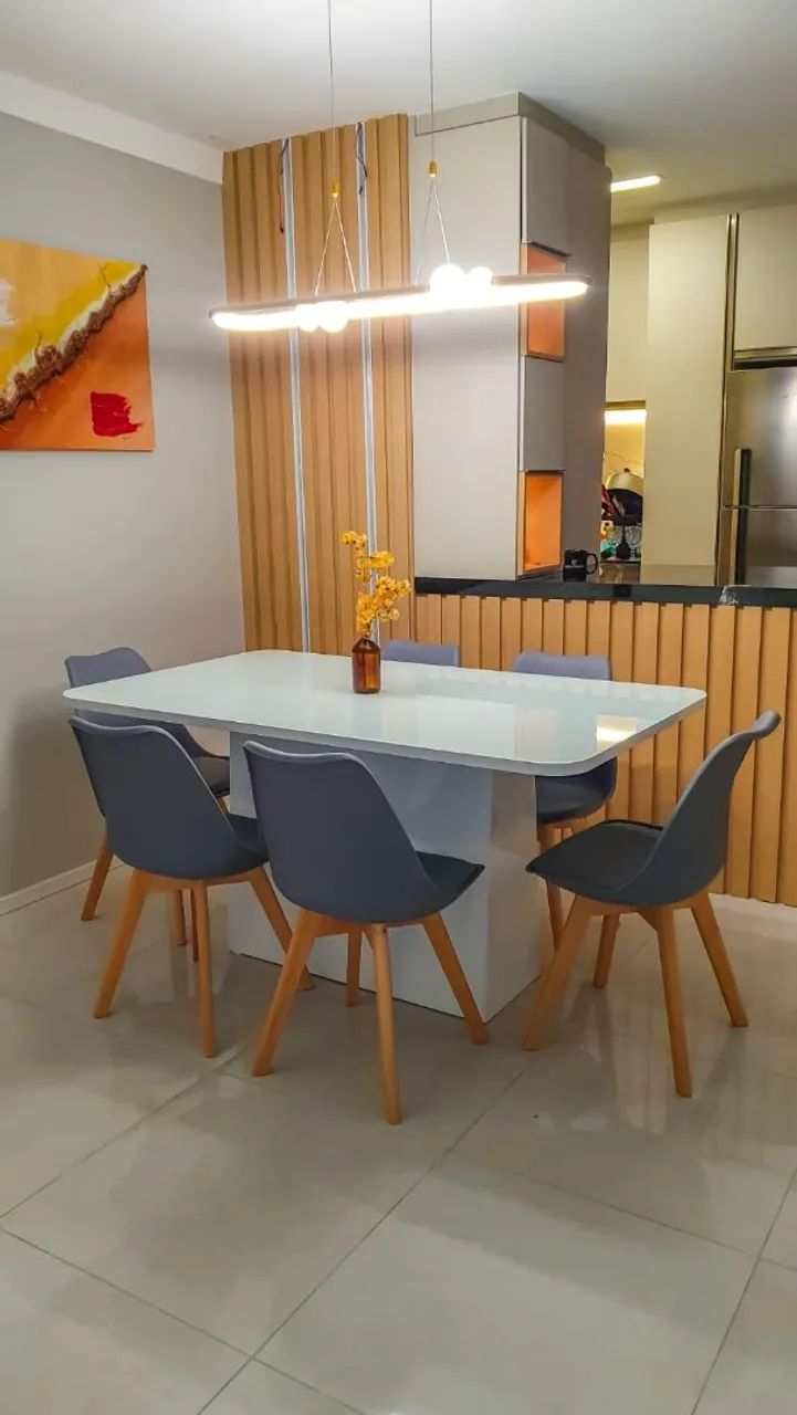 Mesa de Jantar Retangular Luxo com Vidro Laqueado 4mm - Foto 4
