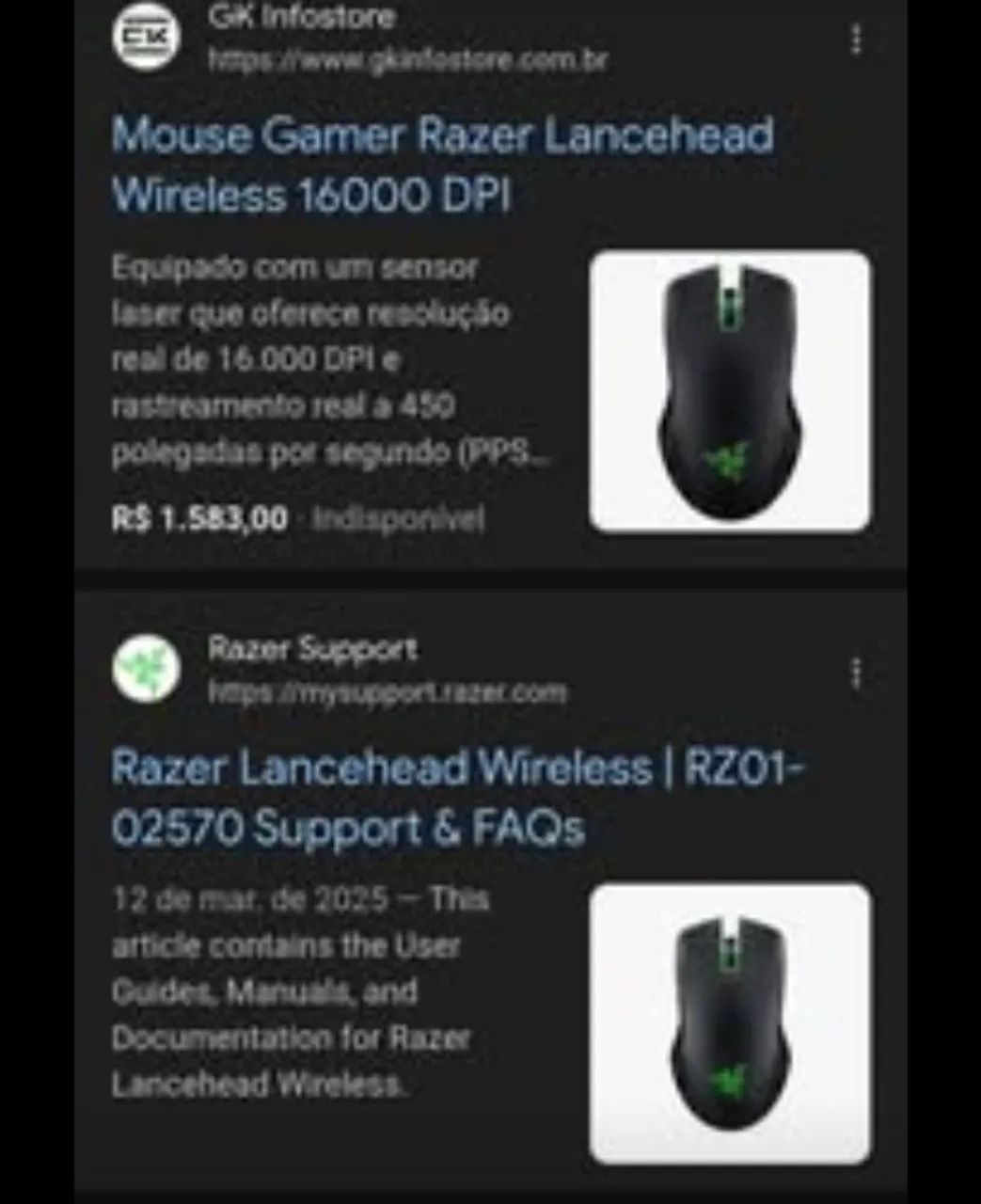 Mouse razer lancehead sem fio funcionando perfeitamente  - Foto 5