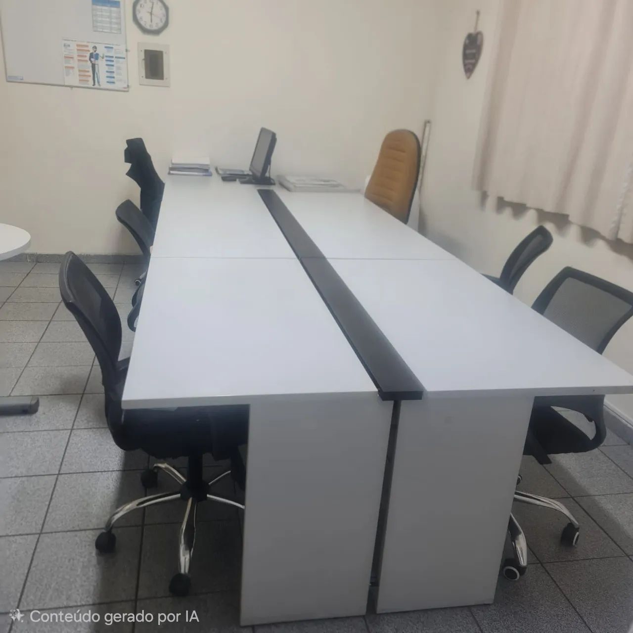 Mesa de escritório com 6 baias 
