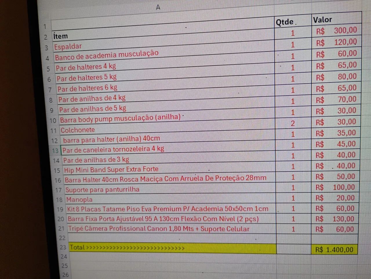 Itens de academia pela metade do preço (tudo por 1000) - Foto 6
