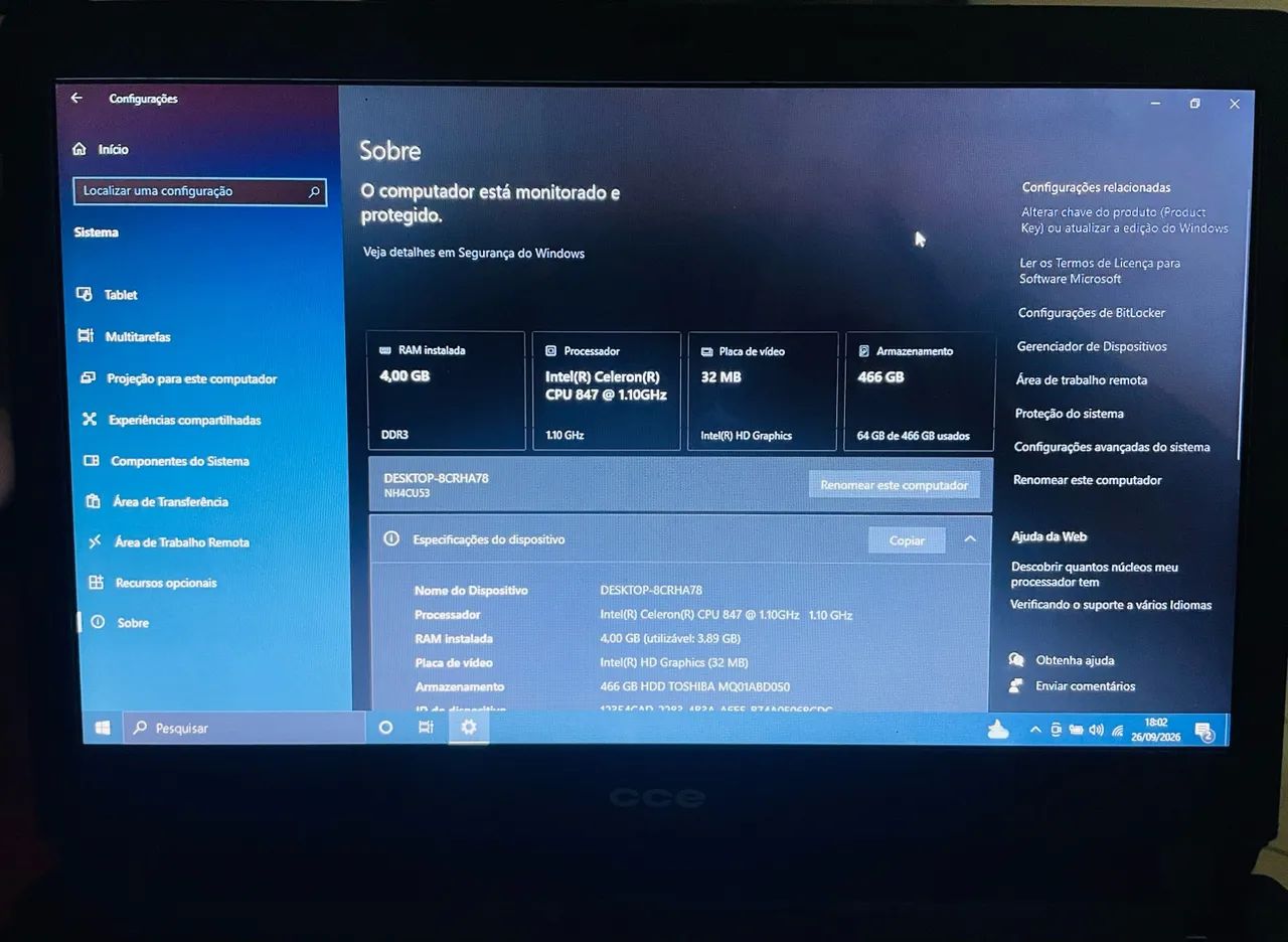 Notebook CCE Ultra Thin U45L - 14? - 4GB RAM - HD 500GB - Foto 5