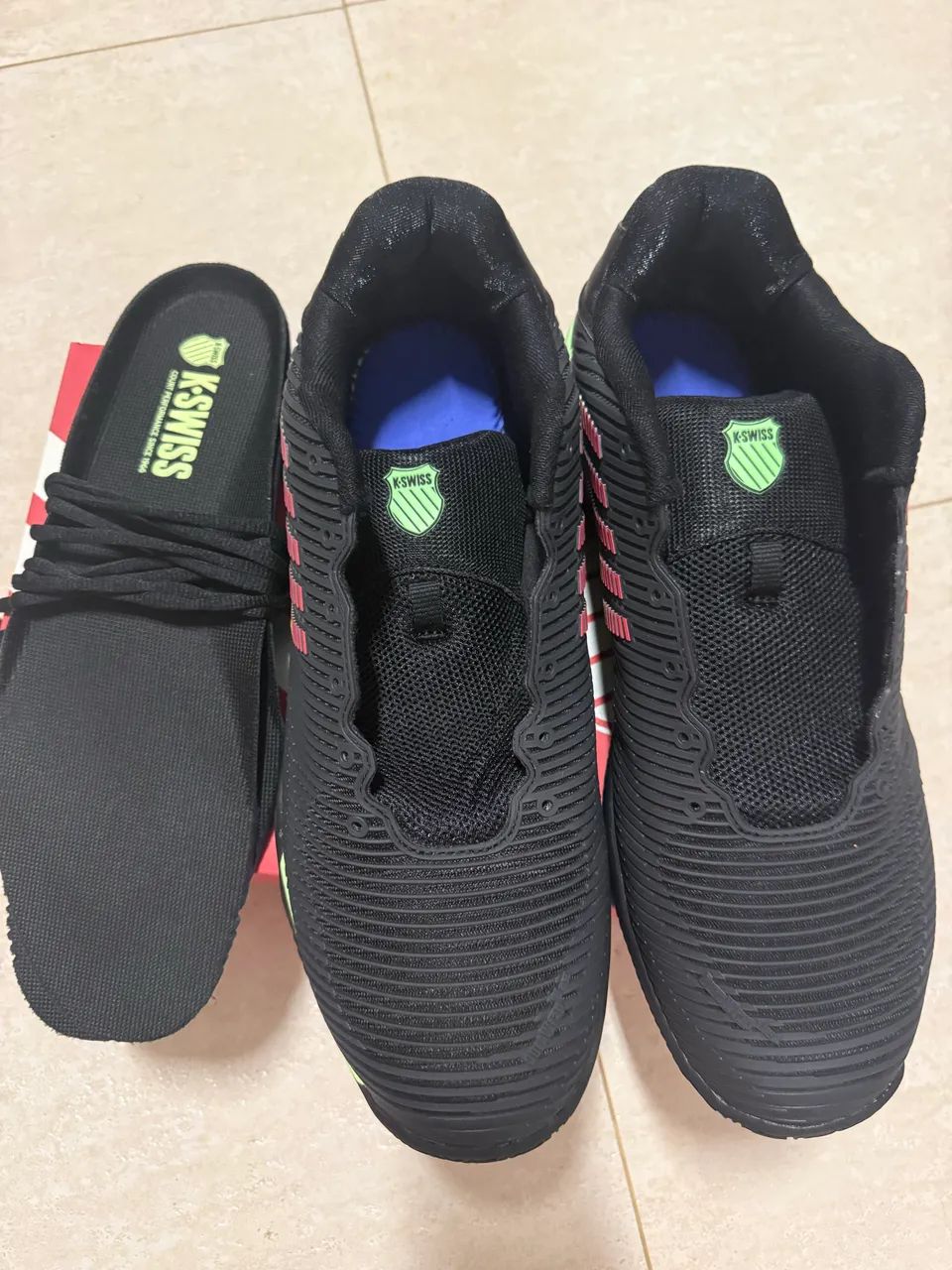Tênis K Swiss Hypercourt Express 2.NOVO. Tam 46. Preto Verde Neon