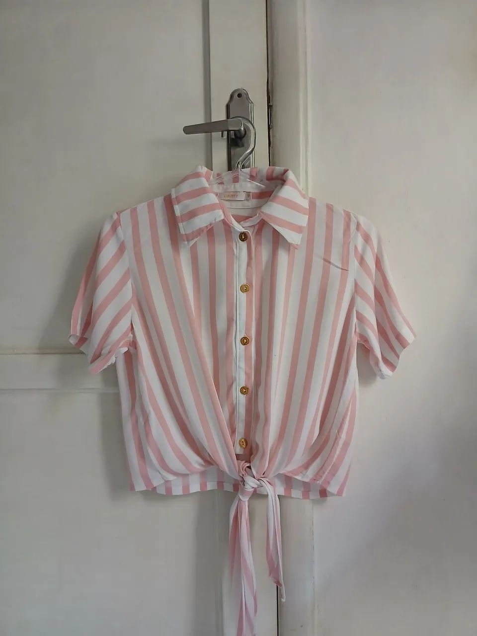 Camisa Rosa Listrada da Lirrity (Tam P)
