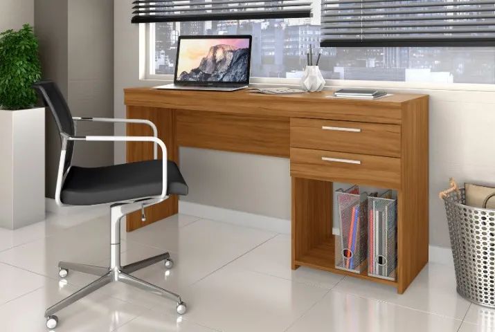 INSTA @TUDO_MOVEIS / MESA DE ESTUDOS COM 2GAVETAS/ENTREGA E MONTAGEM GRATIS  - Foto 2
