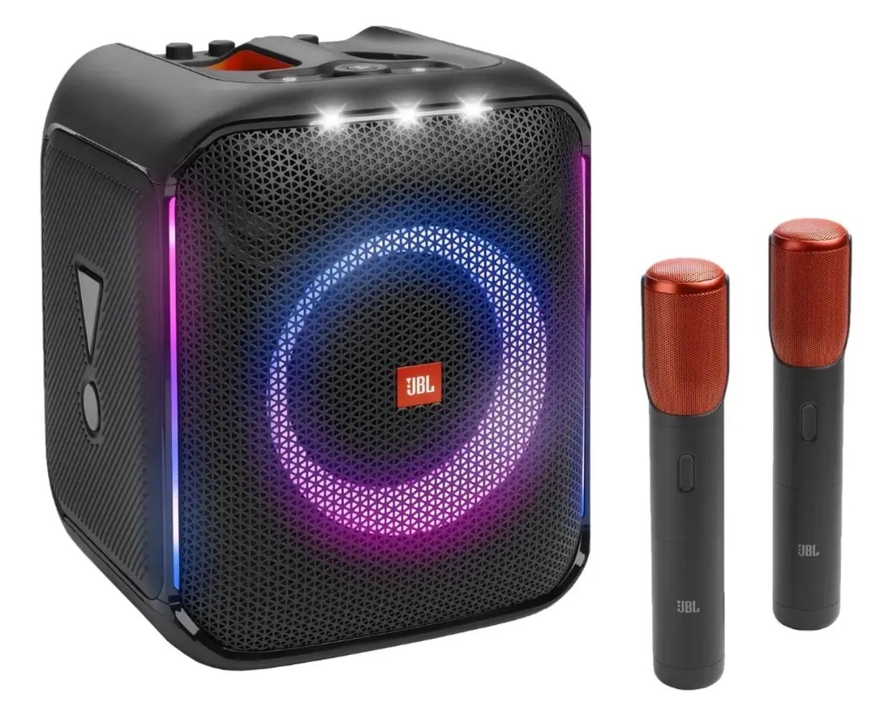 Caixa De Som Bluetooth Partybox  Com 2 Mic - Jbl Cor Preto - Foto 4