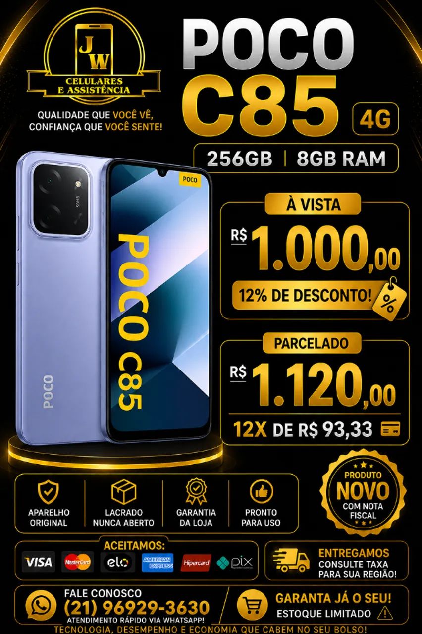 POCO C85 8/256 NFC (LACRADO + NOTA)