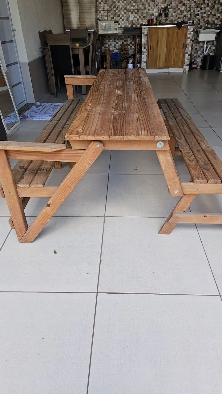 Mesa e banco 2 metros - Foto 4