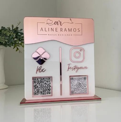 Placa Display 2 QR CODE em Acrílico - Foto 2