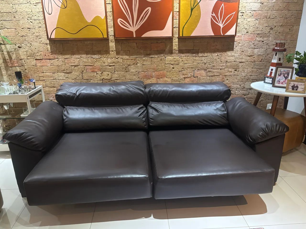 Sofá retrátil couro  - TV - cinema - Foto 2