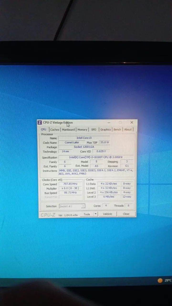 Processador Intel Core i3-10100T LGA 1200 4C/8T Funcionando 100% Pouco Usado - Foto 2