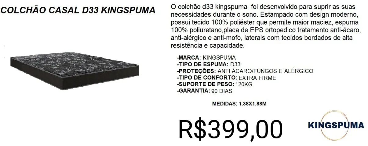 COLCHAO DE CASAL A PRONTA ENTREGA