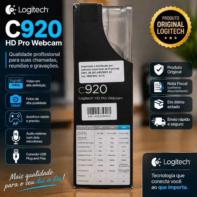 Webcam Logitech C920 HD Pro Original - Foto 2