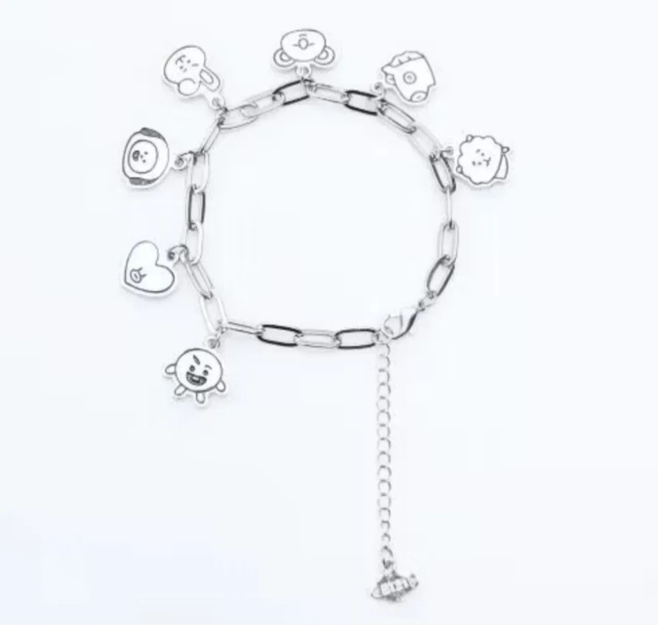 Kit 3 Pulseiras BTS BT21 prata