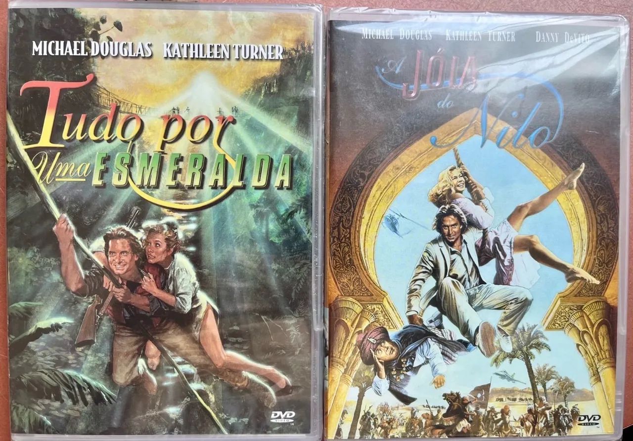 DVDs lacrados: Tudo por uma esmeralda e A joia do Nilo