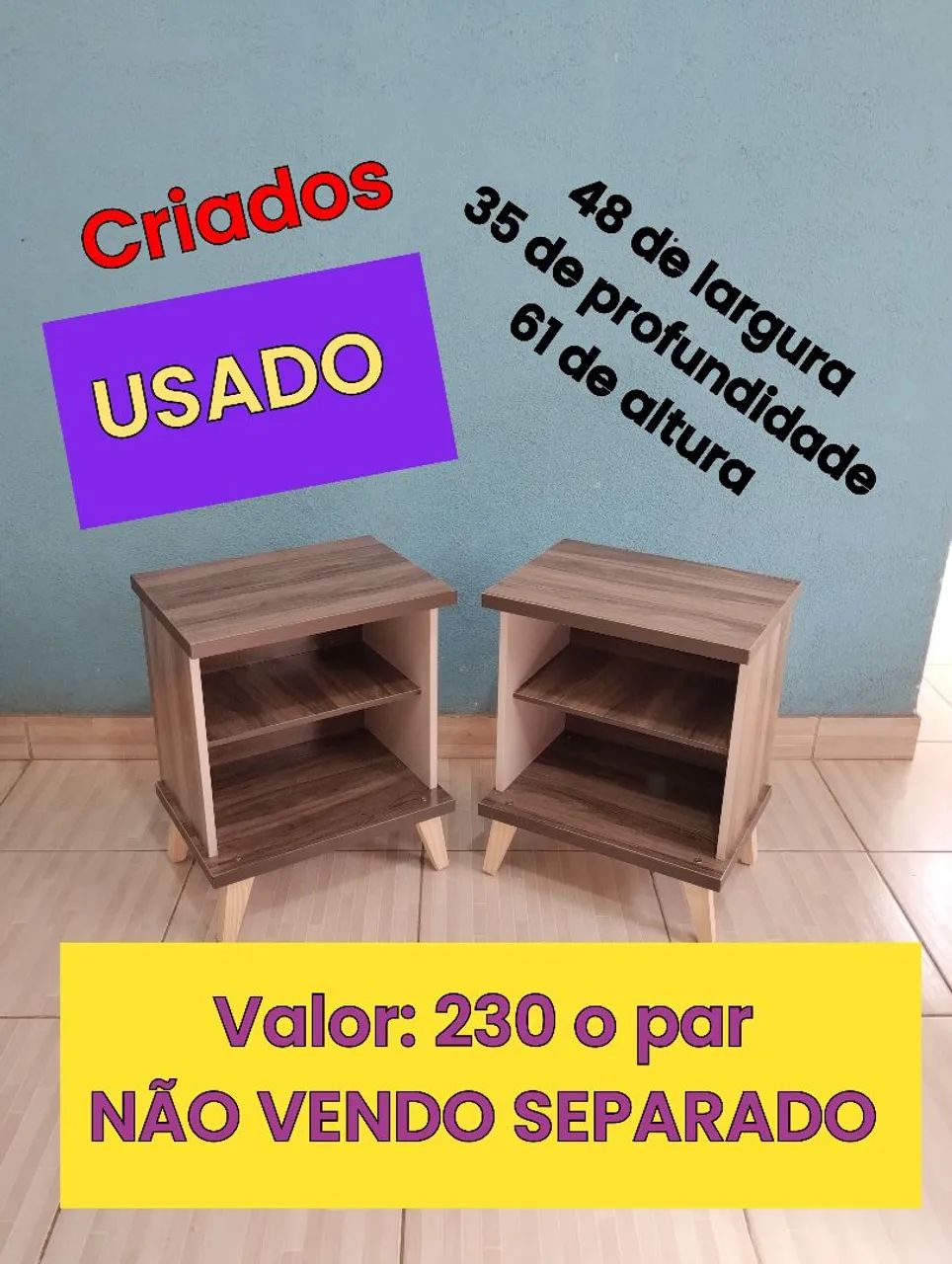 Mesa de cabeceira/ criados USADOS conservados