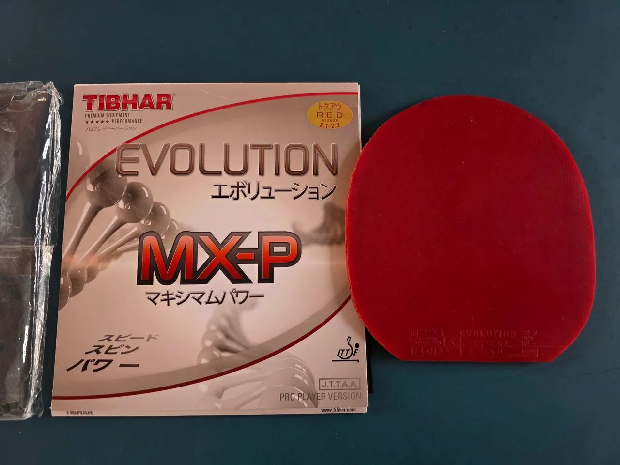 Borracha de tênis de mesa Tibhar Evolution MX-P (2.1-2.2 vermelha)