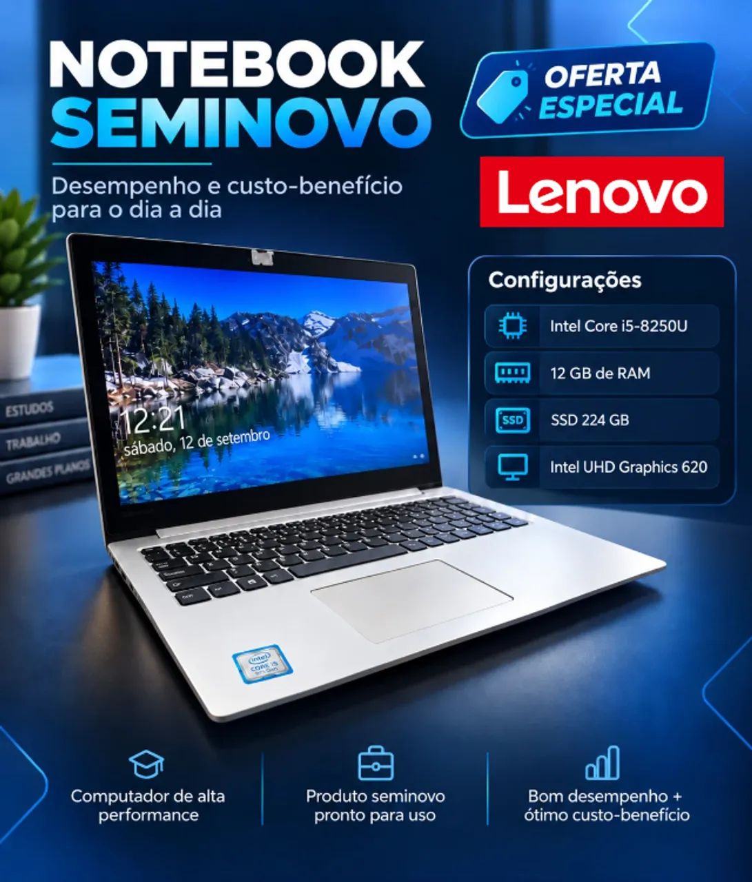 Notebook LENOVO SEMINOVO TOP