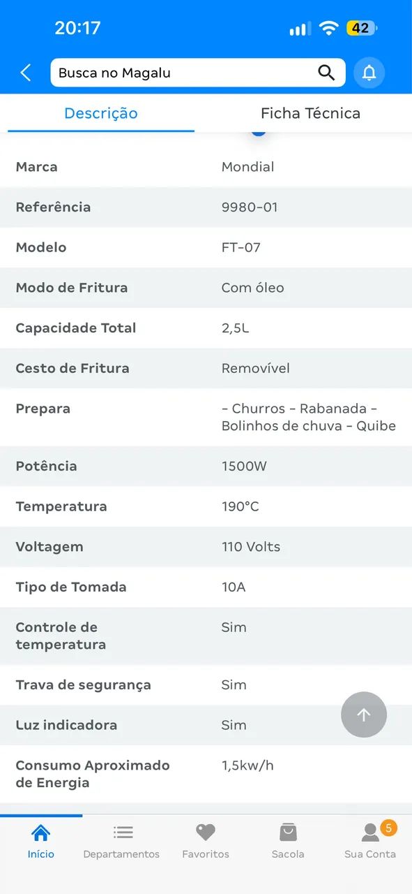 Fritadeira nova 