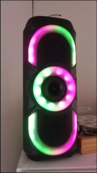 CAIXA DE SOM PORTÁTIL BLUETOOTH COM LED
