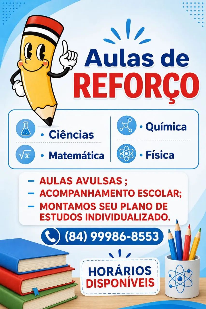 Aulas particulares e reforço escolar 