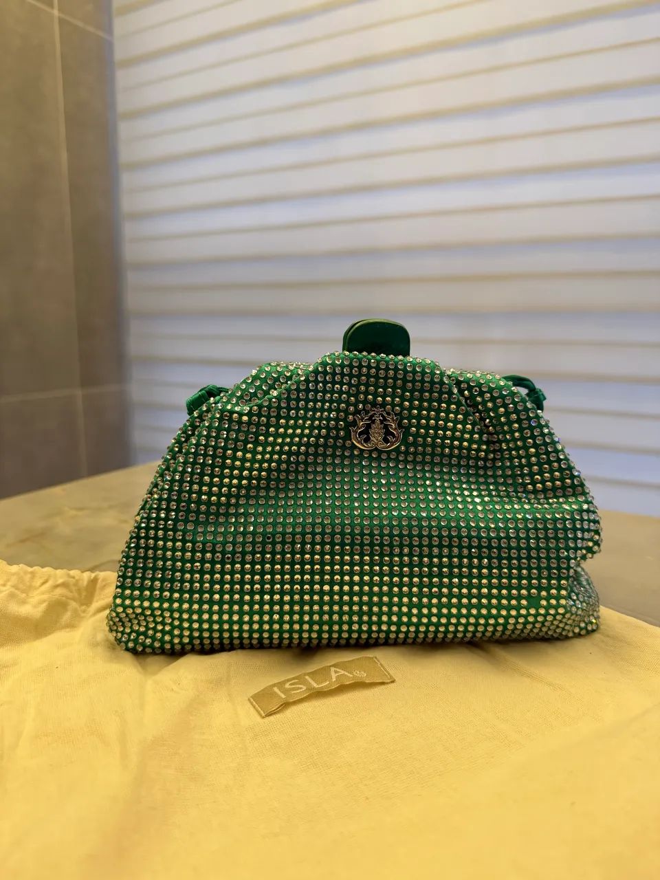 Clutch Verde com Strass Isla