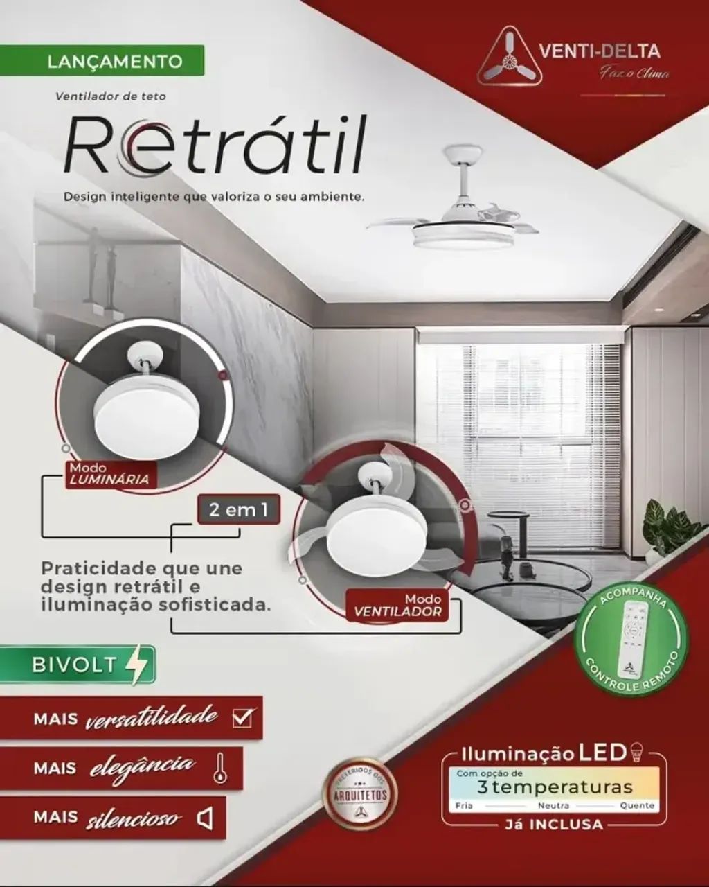 Ventilador Delta Retrátil
