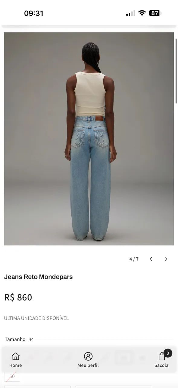 Calça jeans nova mondeparts 