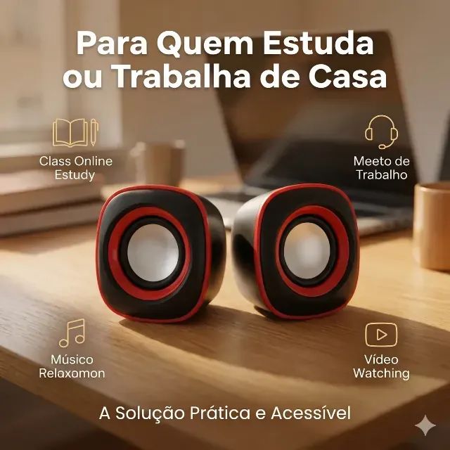 Caixinha de Som USB 3W Para Pc Notebook Tablet Nova - Foto 3