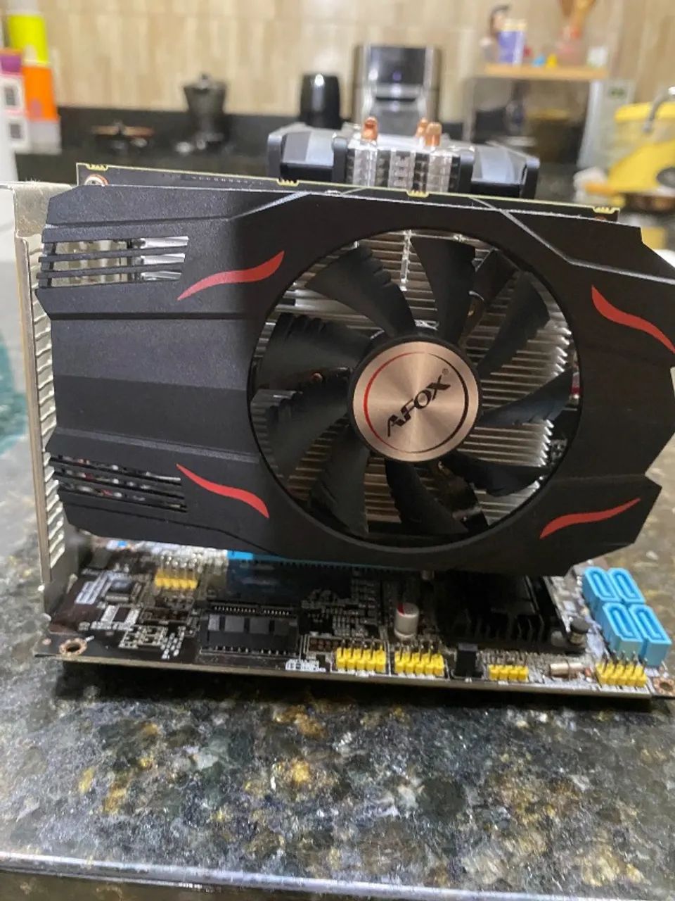 kit placa mãe i5 3470 rx 550 4gb 16gb ram air coller - Foto 6