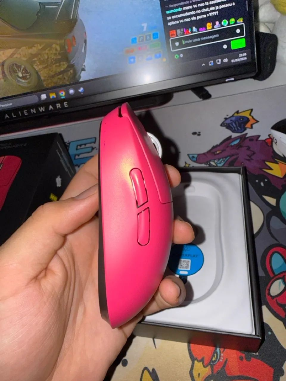 Mouse gamer Logitech GPRO Superlight 2 ROSA - Foto 4