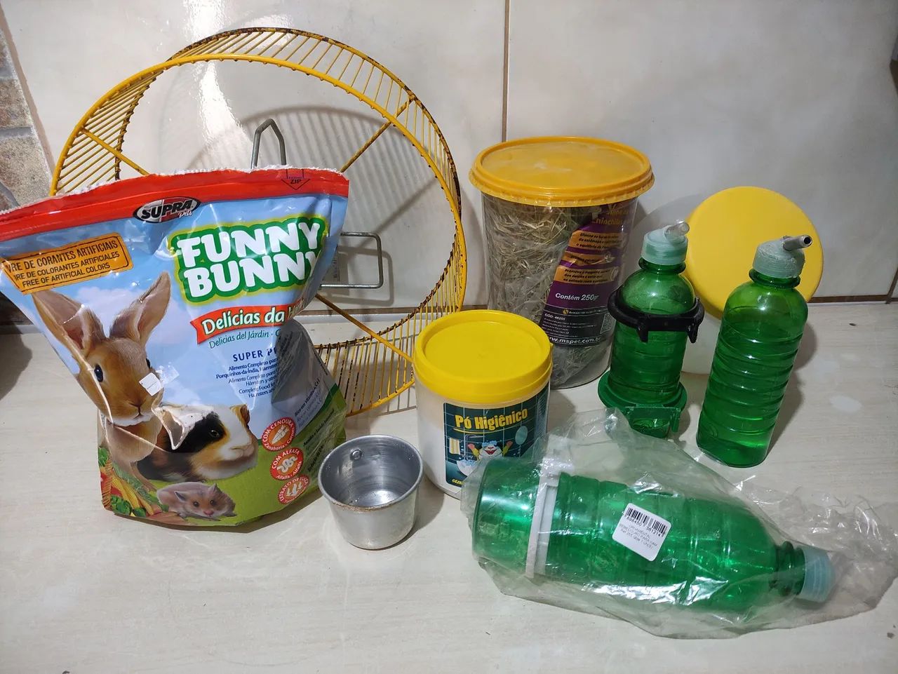 Gaiola + acessórios para roedores