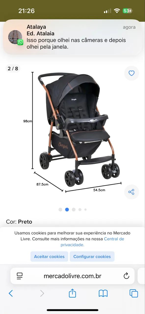 Carrinho + bebê conforto da Burigotto - Foto 4