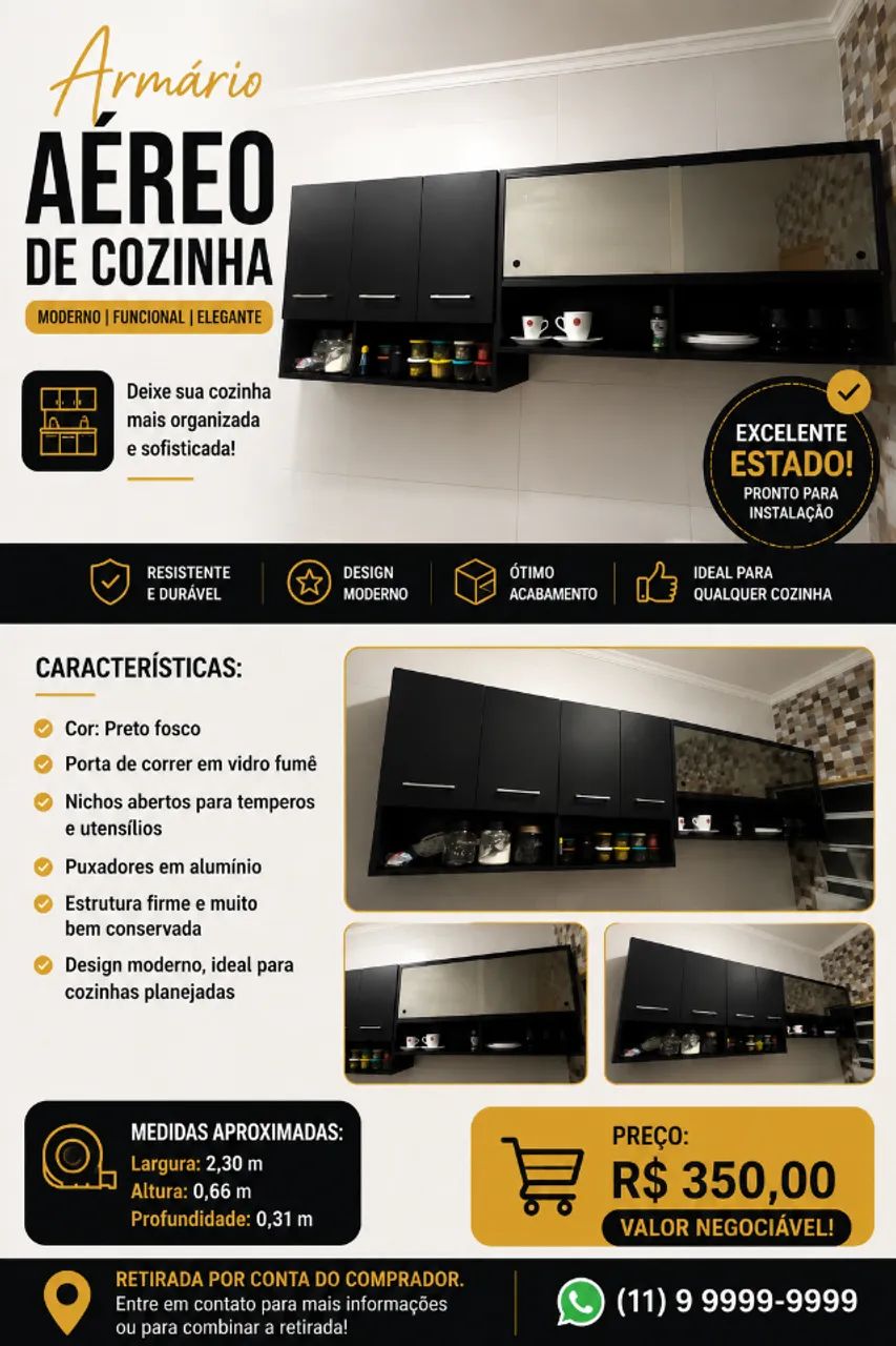 Armário aéreo de cozinha 