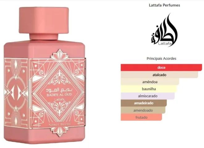 Perfume Lattafa Bade'e Al Oud Noble Blush Eau de Parfum 100ml - Foto 3