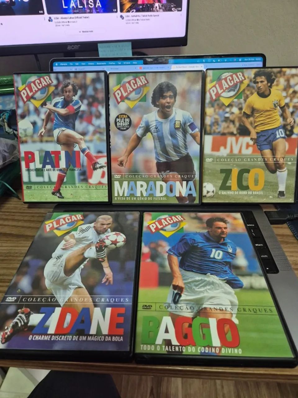 Coleção Grandes Craques Placar 5 Dvds