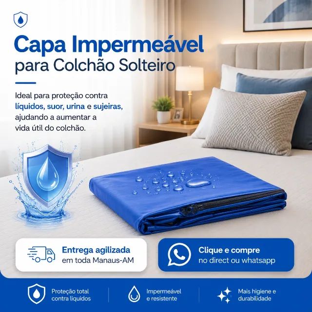 Capa de colchão impermeável solteiro - Foto 2