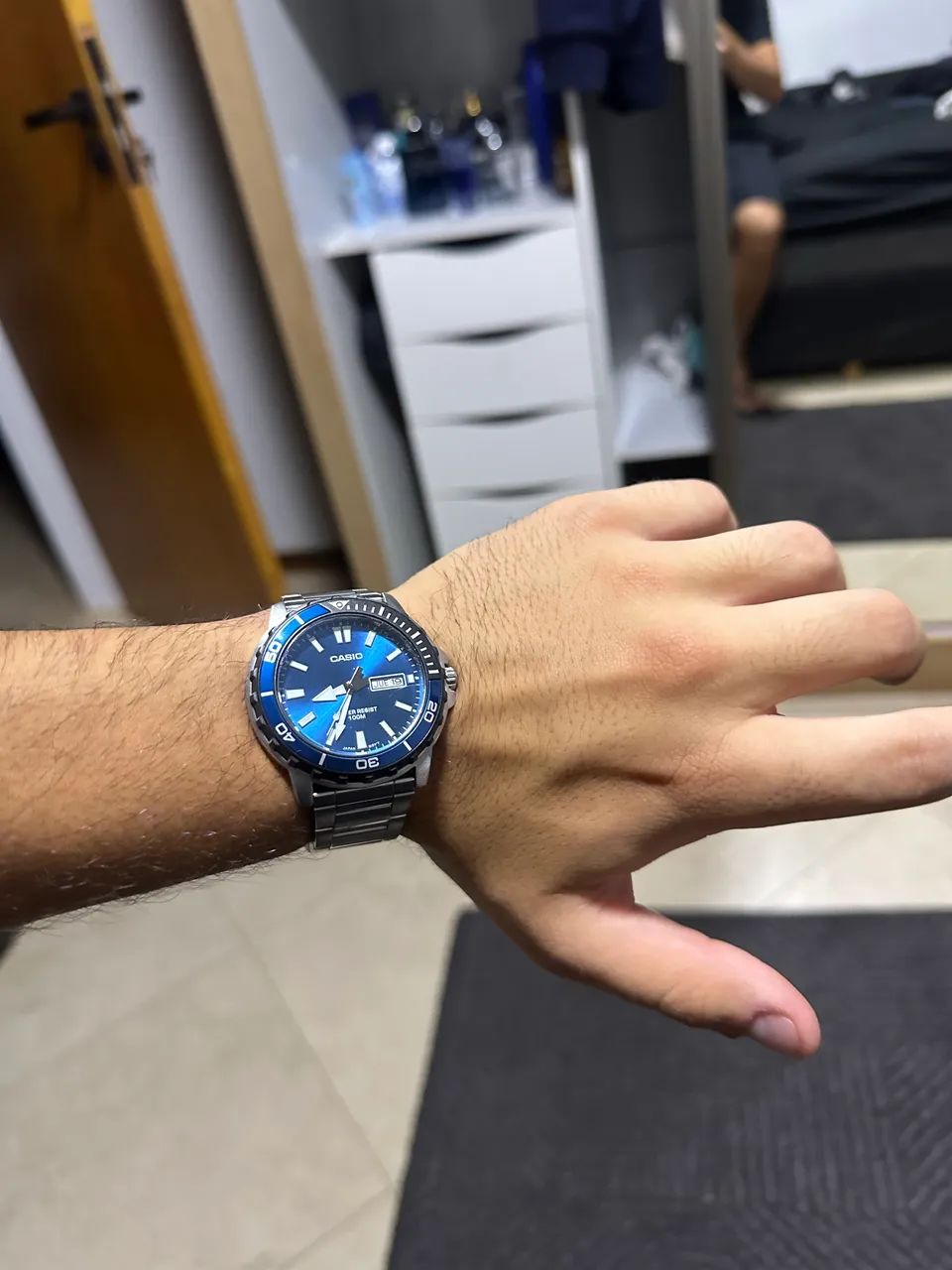 Relógio Casio Azul - Funcionamento perfeito - Foto 4