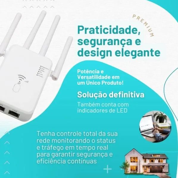 Repetidor Extensor Amplificador Sinal Dual Band Wi-Fi 5Ghz e 2,4Ghz Internet Ultrarrápido - Foto 2