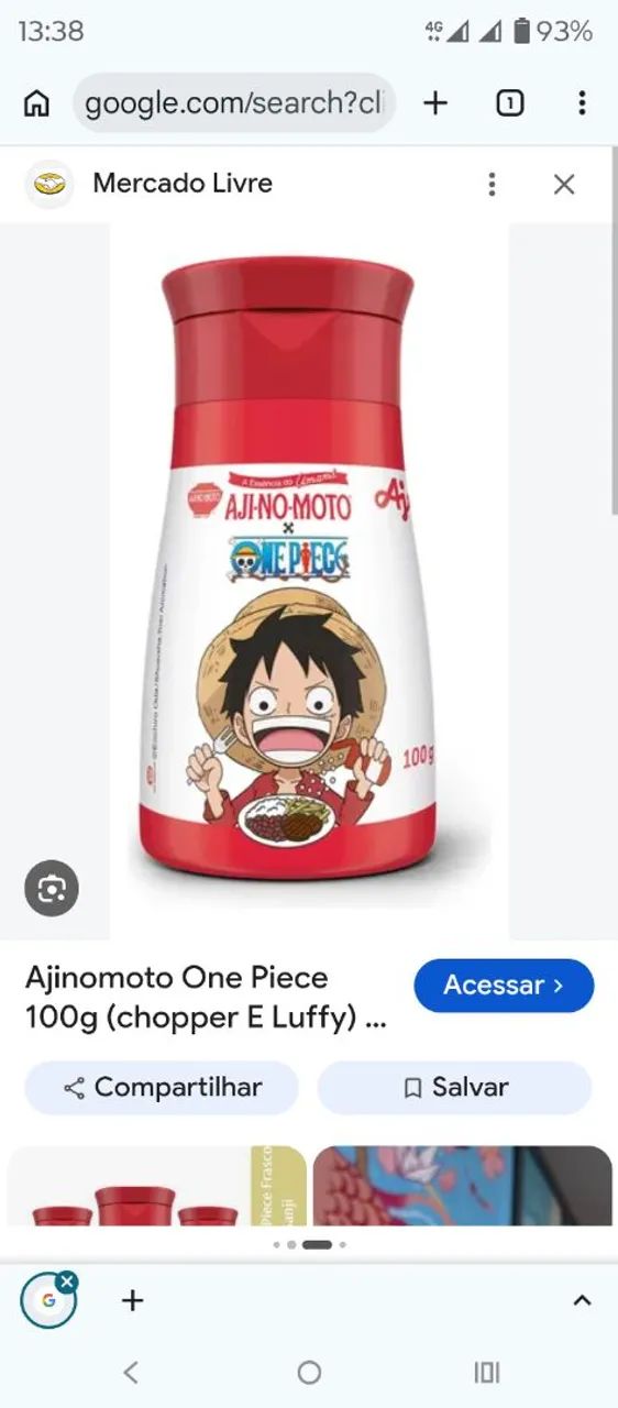 Tempero ajinomoto Luffy e Ace