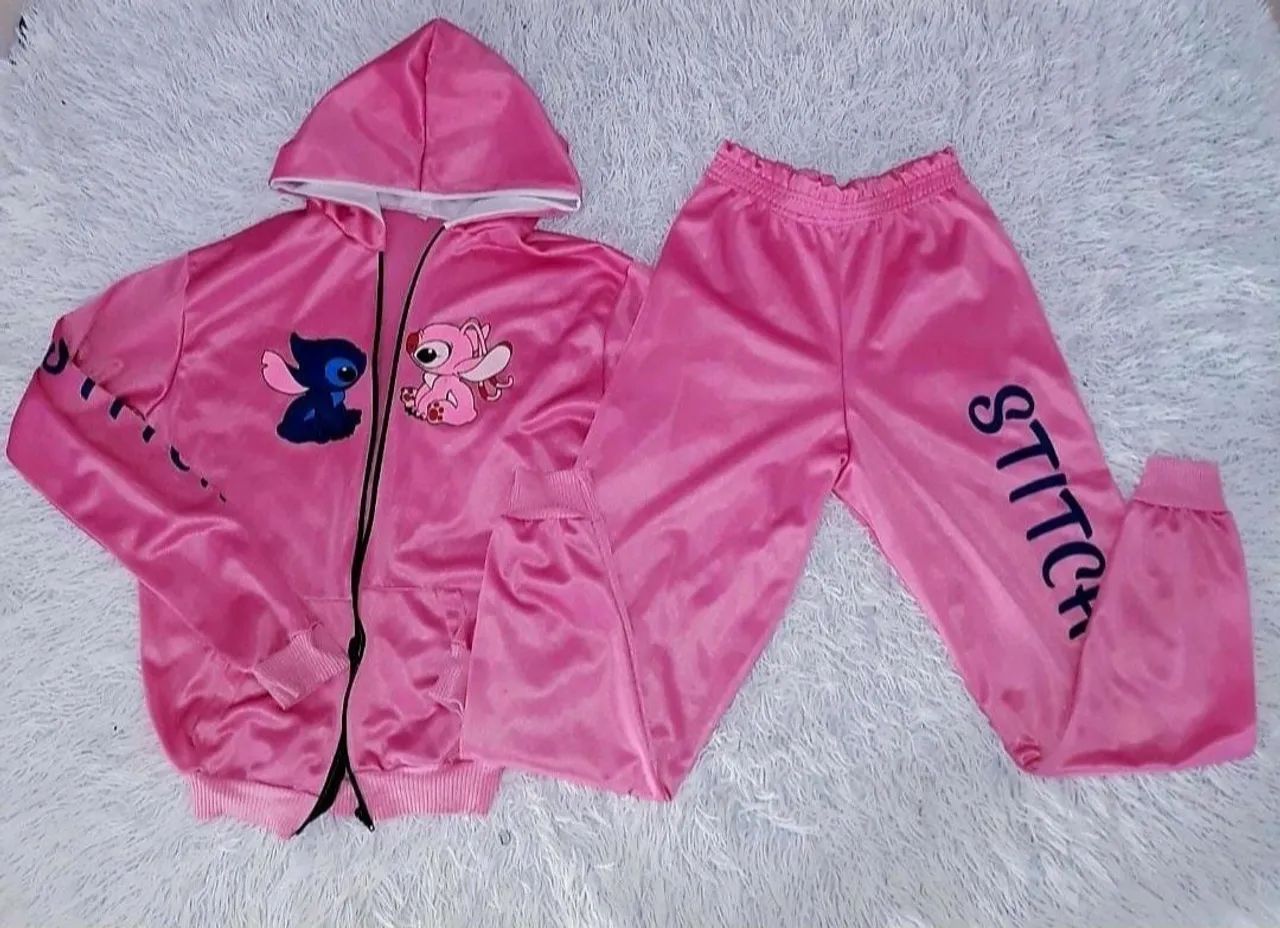 conjunto infantil stitch e angel rosa - Foto 5