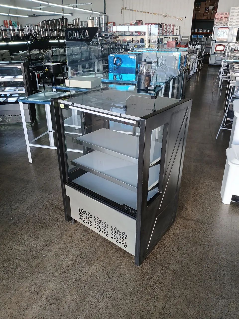 Balcão Vitrine Caixa de 80 cm Platinum Neutro - Foto 3