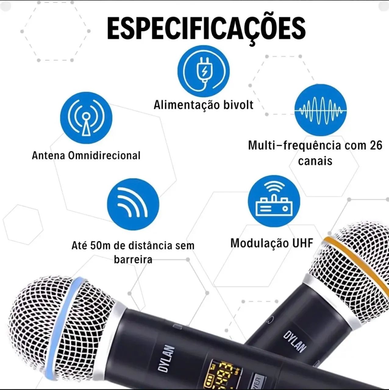Microfone sem fio duplo Dylan - Foto 2