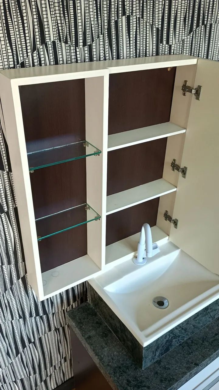 Armário de banheiro com granito e espelho  - Foto 6