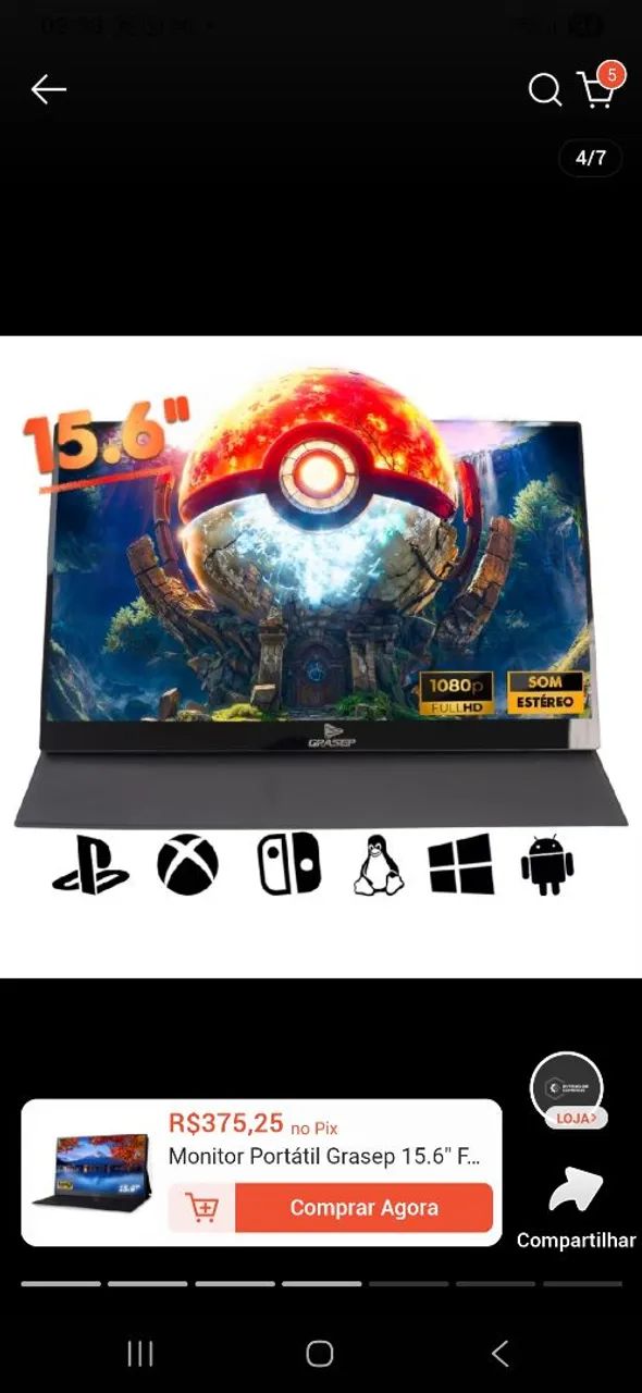 Monitor Portátil Grasep 15.6 Full HD USB-C HDMI - Foto 3