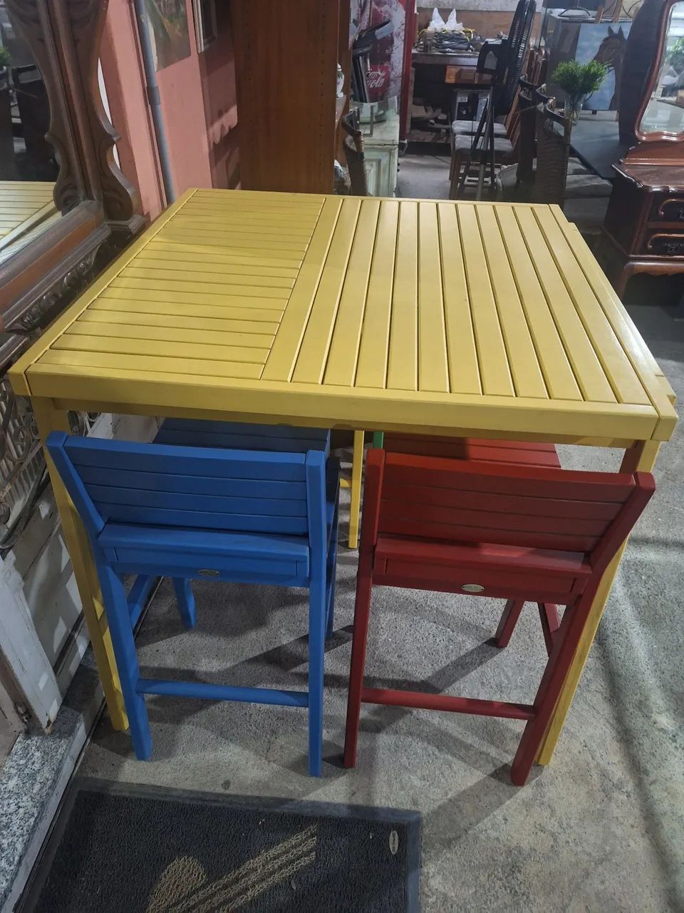 Mesa alta (Bistro) com 4 banquetes. - Foto 2