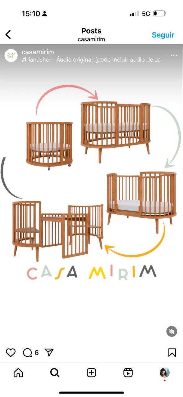 Berço Crescer Sleeper - Madeira