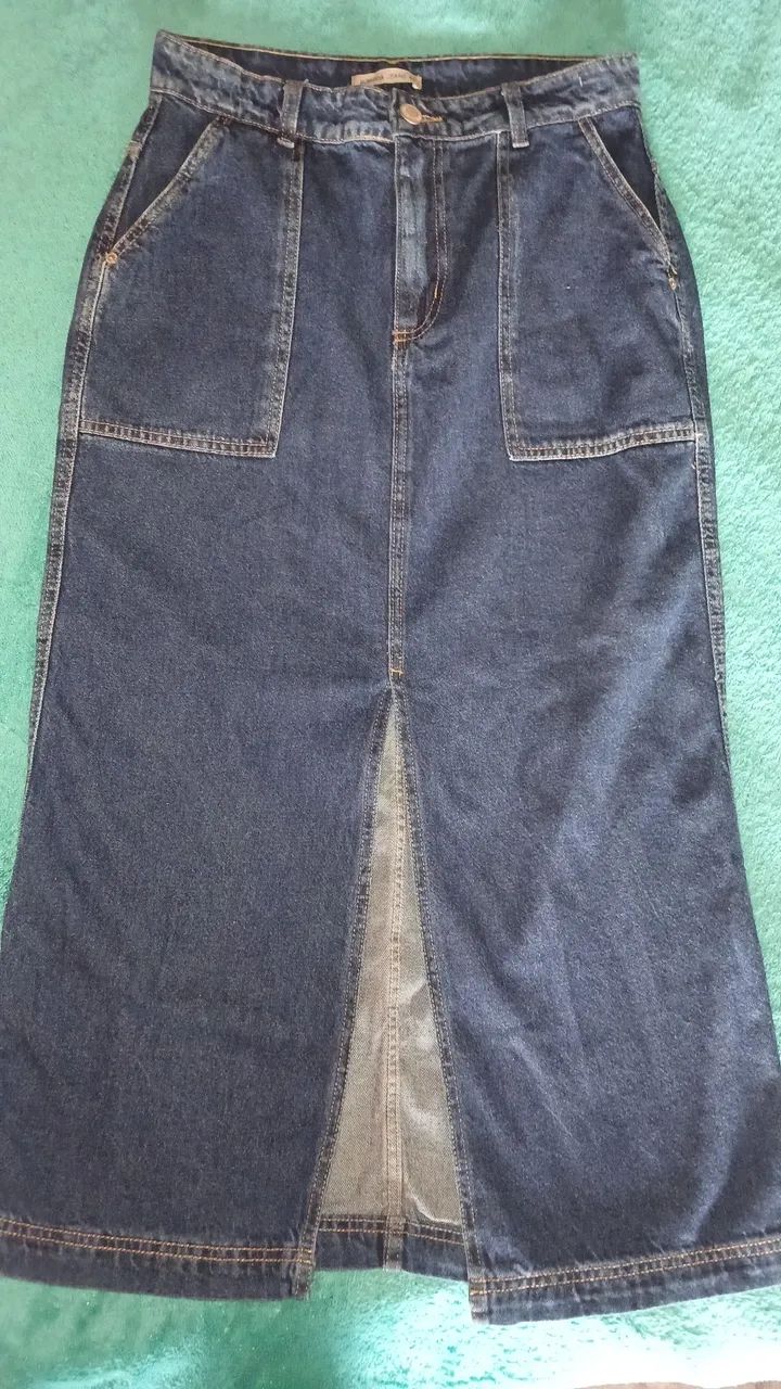 Vendo saia jeans longa (NOVA) - Foto 4